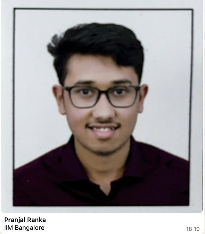 Pranjal Ranka — IMS Indore CAT topper